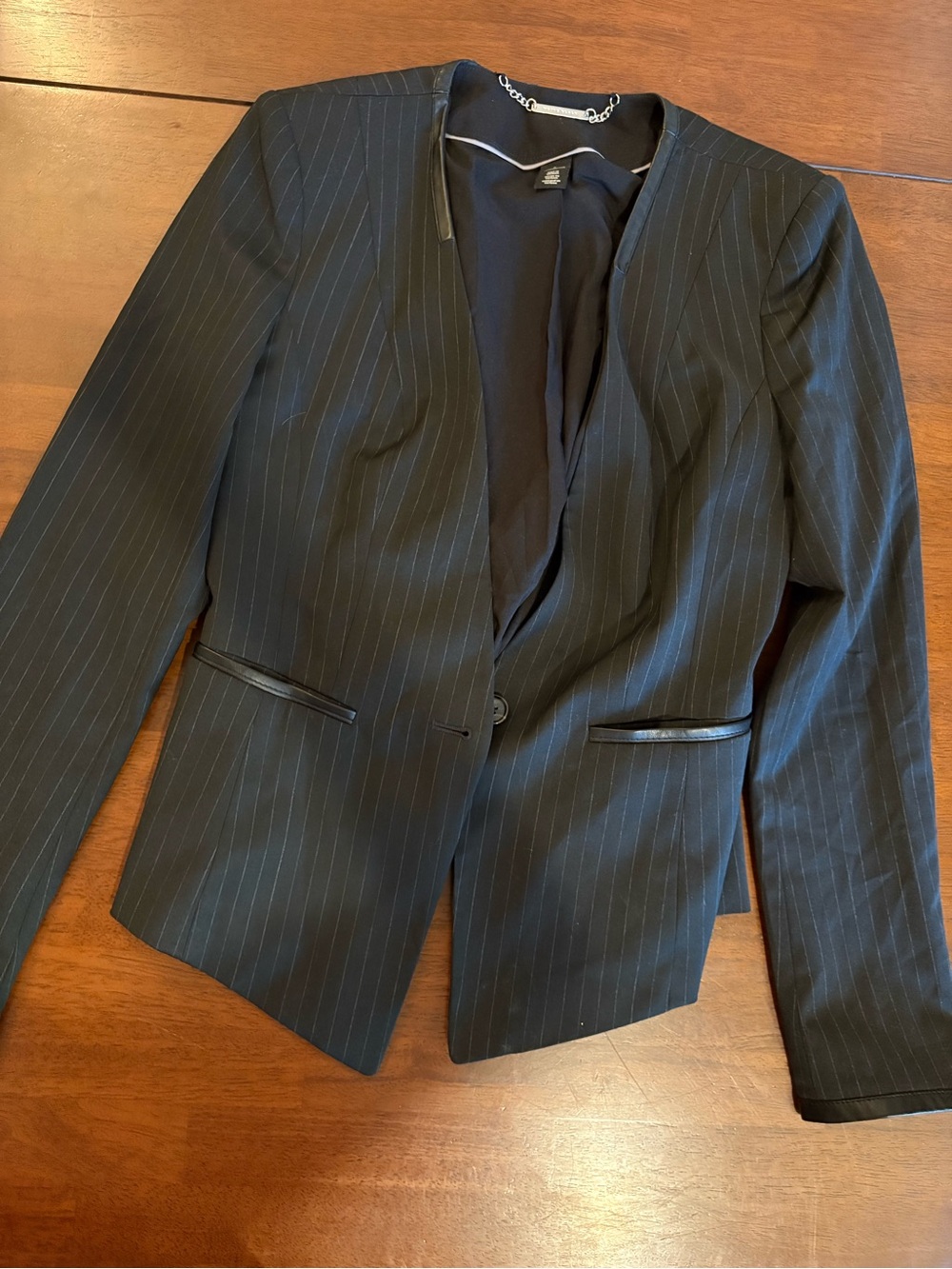 White House Black Market Black Pinstripe Women's Blazer